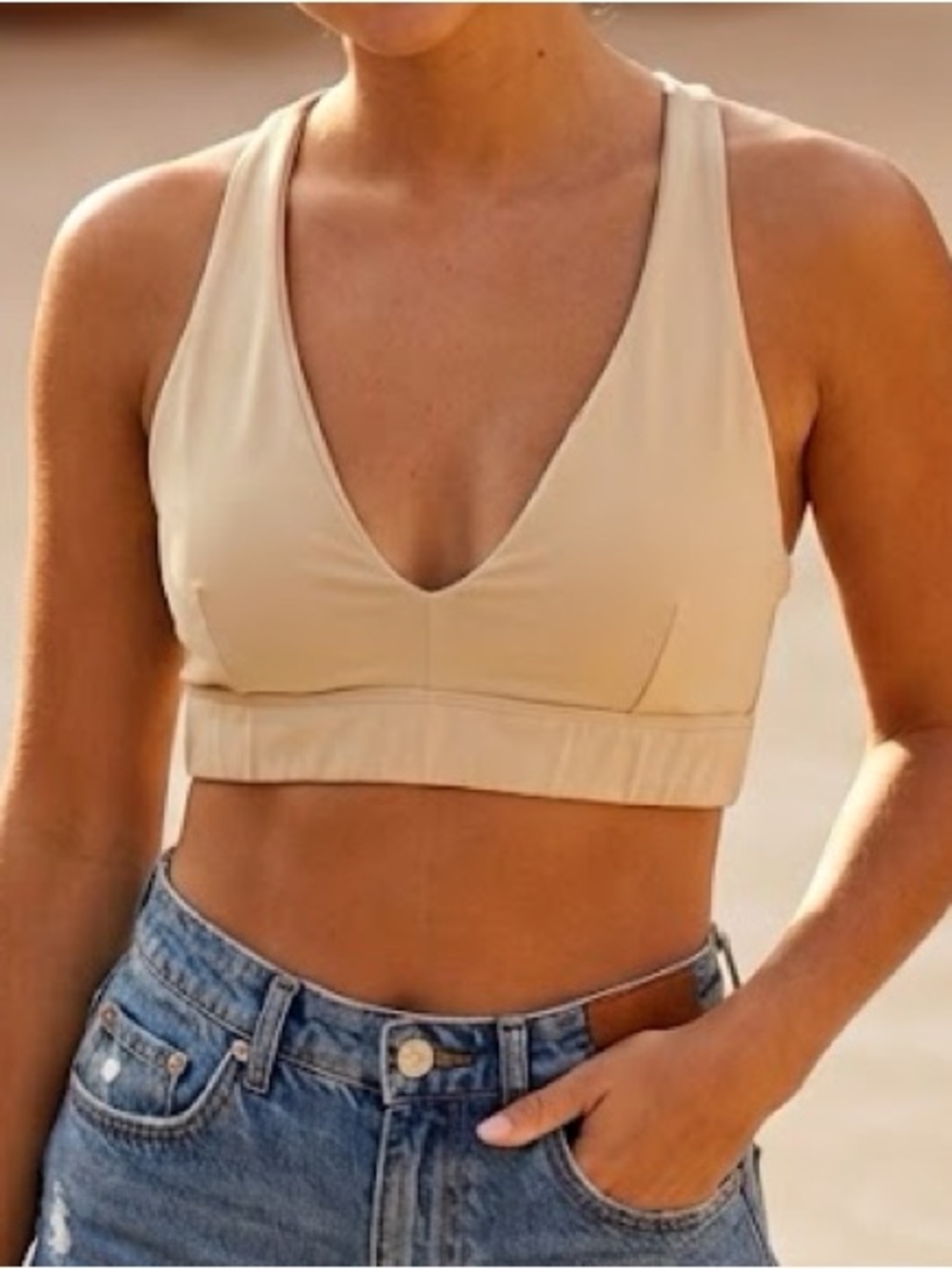 Skatie Cream Bikini Top Small